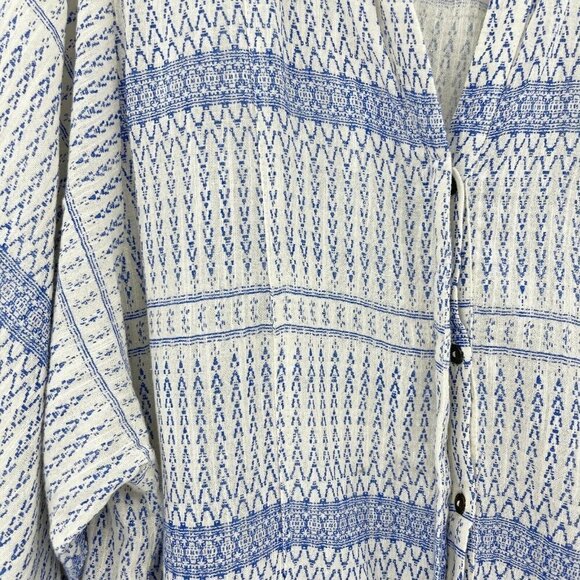 Maeve - Anthropologie Lena Yarn Dyed Tunic Shirt Boho Balloon Sleeve - Picture 4 of 10